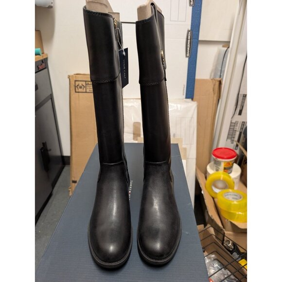 Tommy Hilfiger Riding Boots Shano SIZE 8.5 M Black - Picture 3 of 8